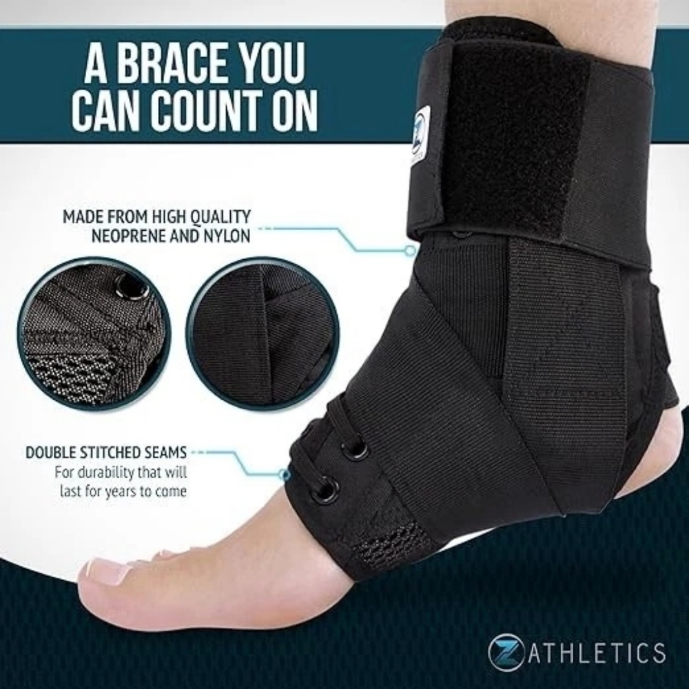 Zenith Ankle Brace Lace up Adjustable Support – for Sports, Injury Size Large - Picture 10 of 10